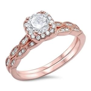 Rose Gold Plated .925 CZ Ring